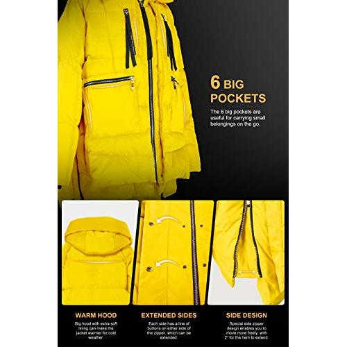 Orolay Women's Thickened Down Jacket Yellow (Apparel)sec0